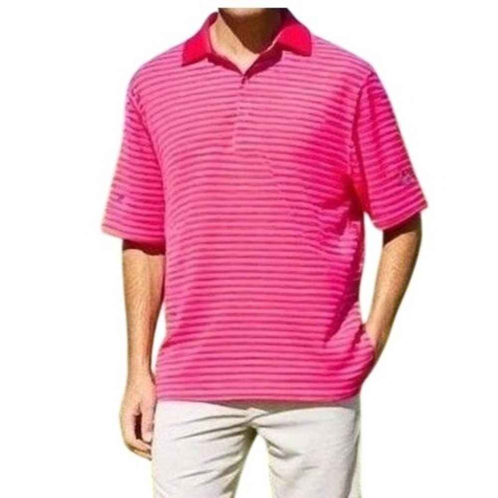 Fairway Greene Mens XL Golf Polo Shirt Pink Performance Stretch Moisture Wicking